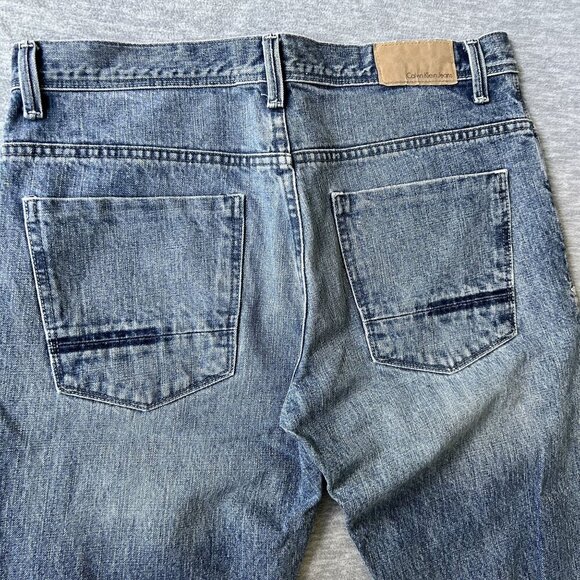 Calvin Klein Jeans Mens 34x34 Rocker Straight Leg Denim Moto Edgy Biker Timeless - Picture 8 of 15